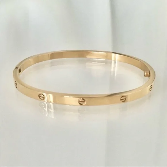 Timeless Gold Bangle Bracelet with Stud Details - Picture 8 of 11